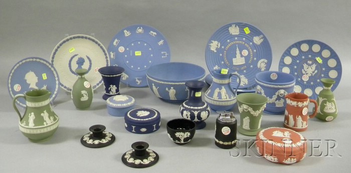 Appraisal: Twenty-four Wedgwood Solid Jasper Items seven plates a pair of