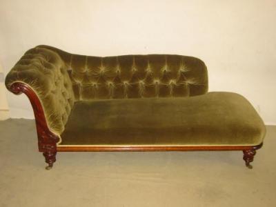 Appraisal: A VICTORIAN MAHOGANY FRAMED CHAISE LONGUE by Holland Son button