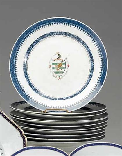 Appraisal: Eleven Chinese export porcelain armorial plates late th century Each