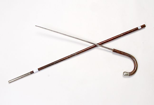 Appraisal: Dress Sword Cane Ca - A hardwood faux bamboo sword