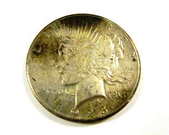 Appraisal: COINS Peace Dollar extremely fine details but areas of heavy