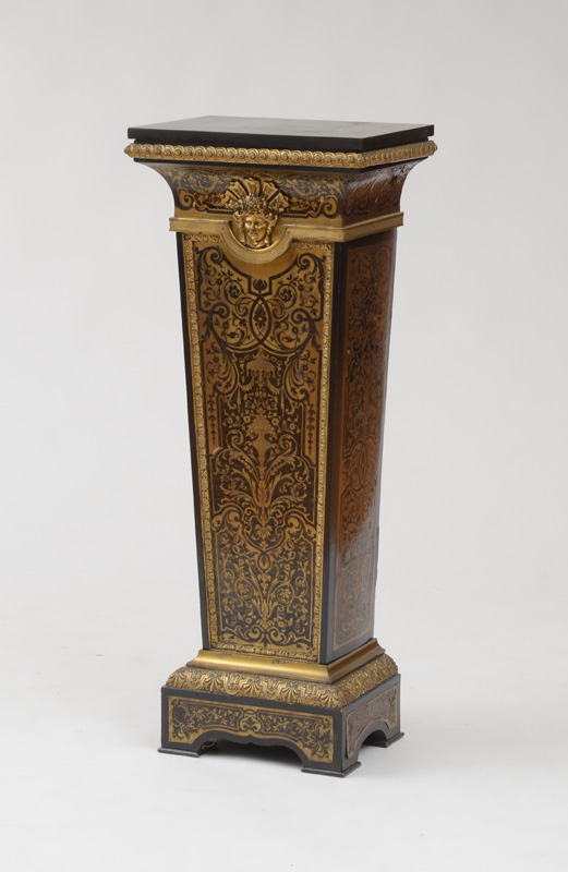 Appraisal: LOUIS XIV STYLE GILT-BRONZE-MOUNTED BOULLE MARQUETRY PEDESTAL IN THE MANNER