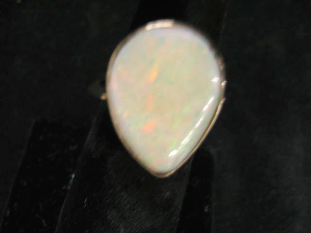 Appraisal: Opal Ring large pear shape gem with red fire k