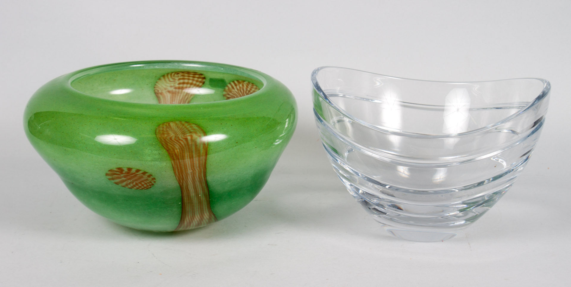 Appraisal: Rosenthal glass bowl Studio glass bowl Rosenthal bowl with sculpted