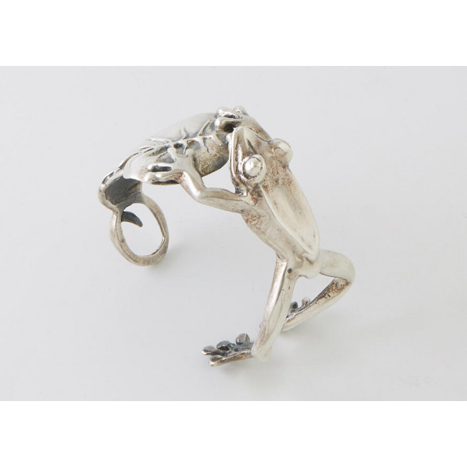 Appraisal: Emilia Castillo Mexican Sterling Frog Cuff Bracelet th c H