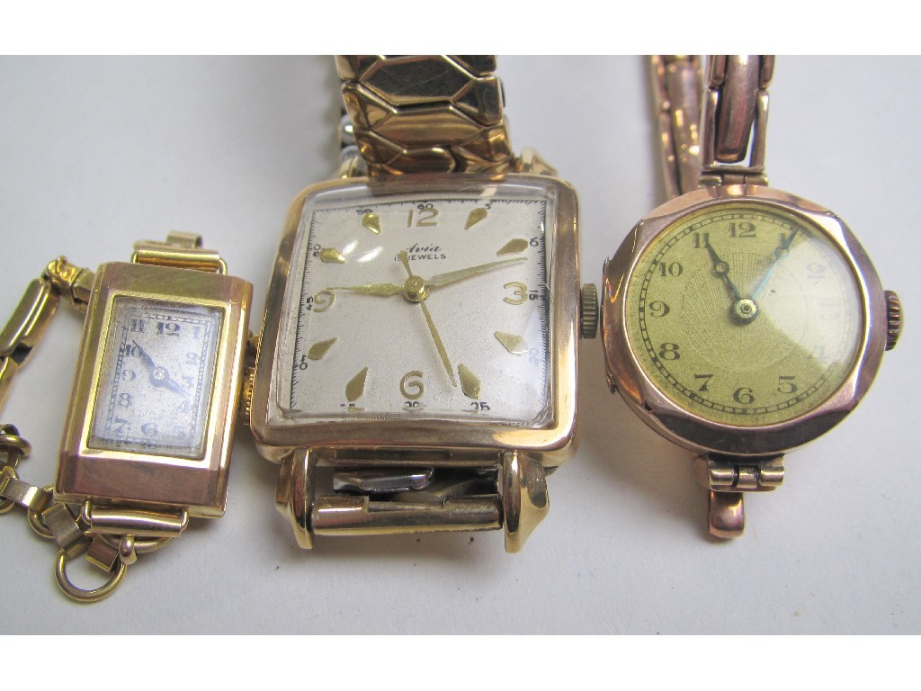 Appraisal: Lot comprising 's ct gold cased Avia wrist watch with