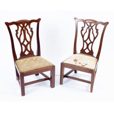 Appraisal: A pair of child's mahogany side chairs in George III