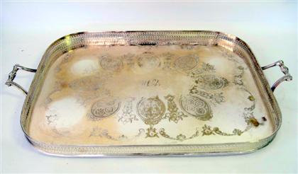 Appraisal: Large American silver p late tea tray th century