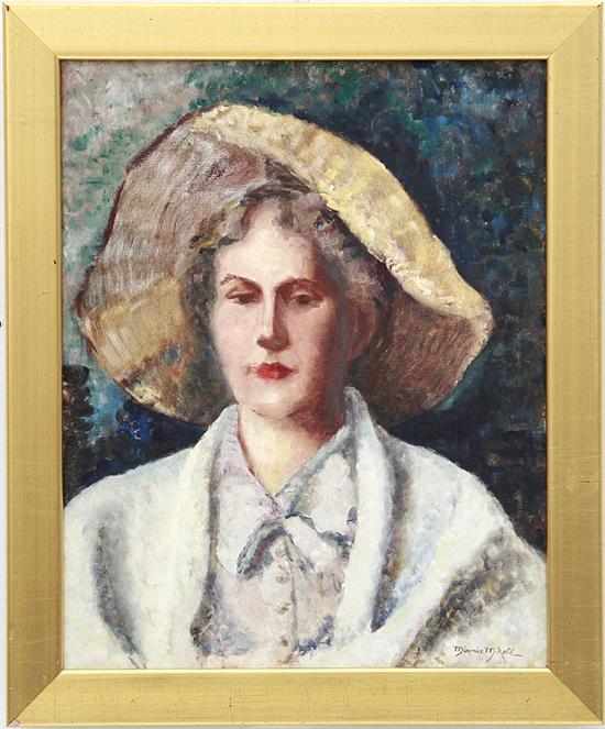 Appraisal: Minnie Mikell South Carolina b LADY IN HAT oil on