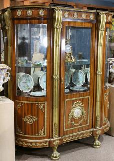 Appraisal: Louis XVI style ormolu mounted lighted vitrine Louis XVI style