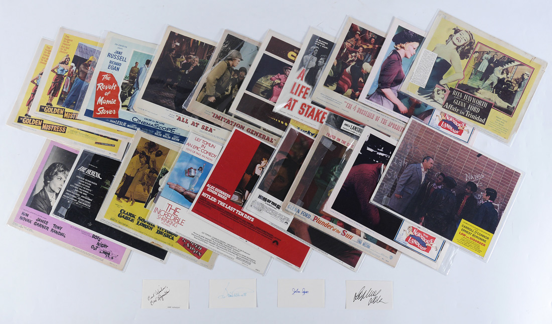 Appraisal: COLLECTION OF MOVIE LOBBY CARDS AUTOGRAPHS An assembled collection of