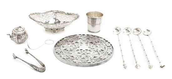 Appraisal: A Collection of American Sterling Silver Table Articles comprising a