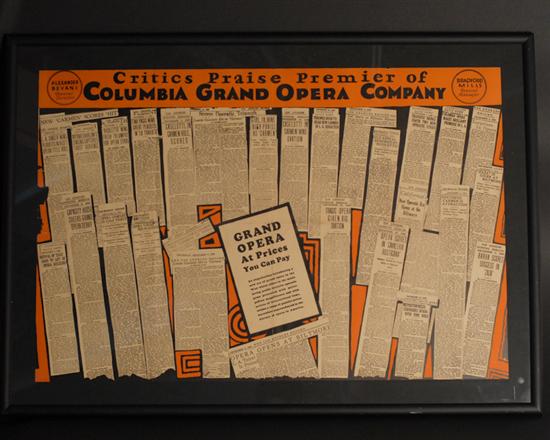 Appraisal: A Columbia Grand Opera Company Poster Los Angeles probably by