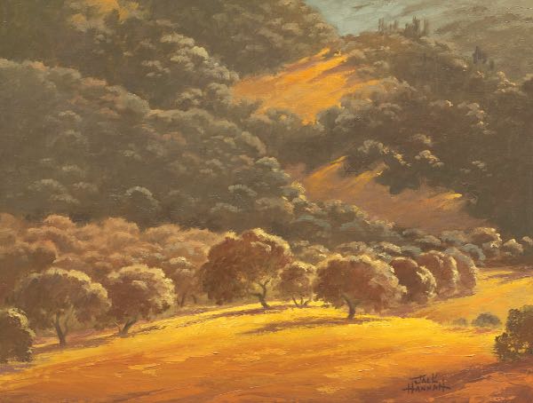 Appraisal: JOHN JACK HANNAH AMERICAN - x Autumn hillside Oil on