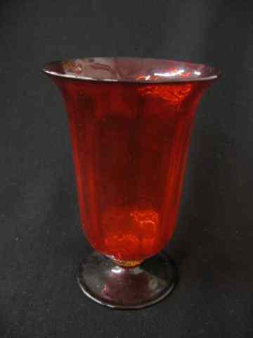 Appraisal: Venetian Art Glass Vase red with gold mica low pedestal