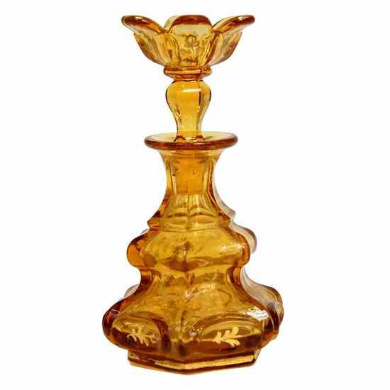 Appraisal: A Bohemian Amber Glass and Gilt Perfume Bottle circa of