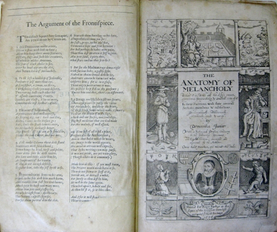 Appraisal: BURTON ROBERT The Anatomy of Melancholy By Democritus Junior pseud