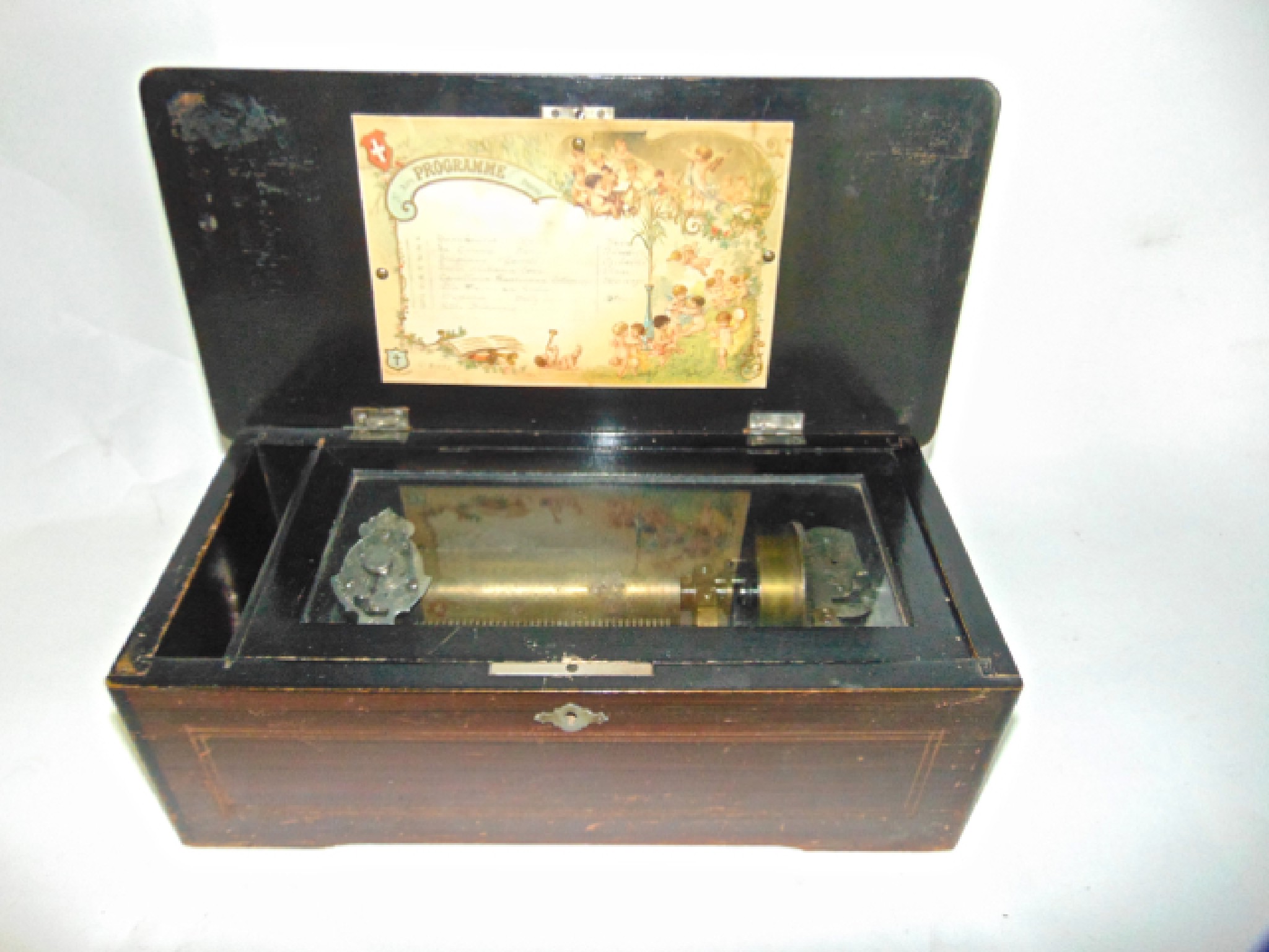 Appraisal: A good quality Swiss made timber cased cylinder music box