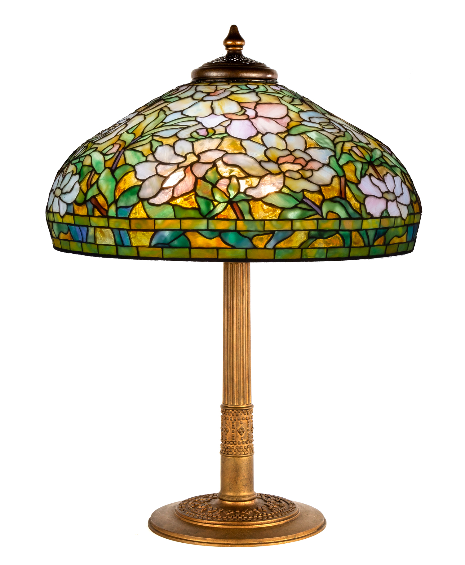 Appraisal: RARE TIFFANY STUDIOS NEW YORK WHITE PEONY TABLE LAMP Early