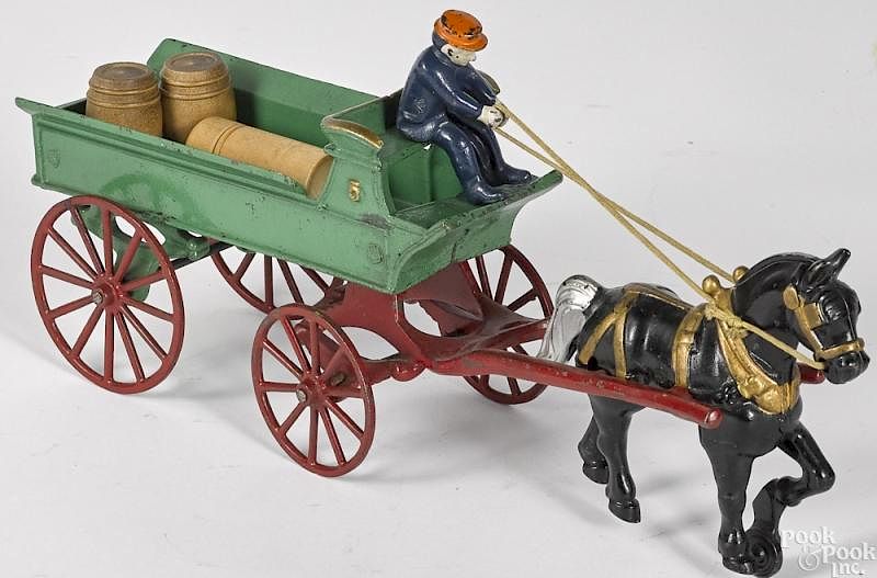 Appraisal: Kenton cast iron horse drawn delivery wagon Kenton cast iron