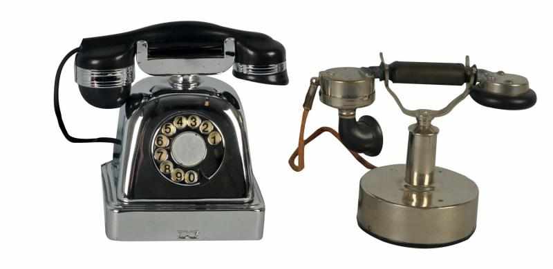 Appraisal: Lot of Foreign Cradle Telephones Circa First is an unmarked