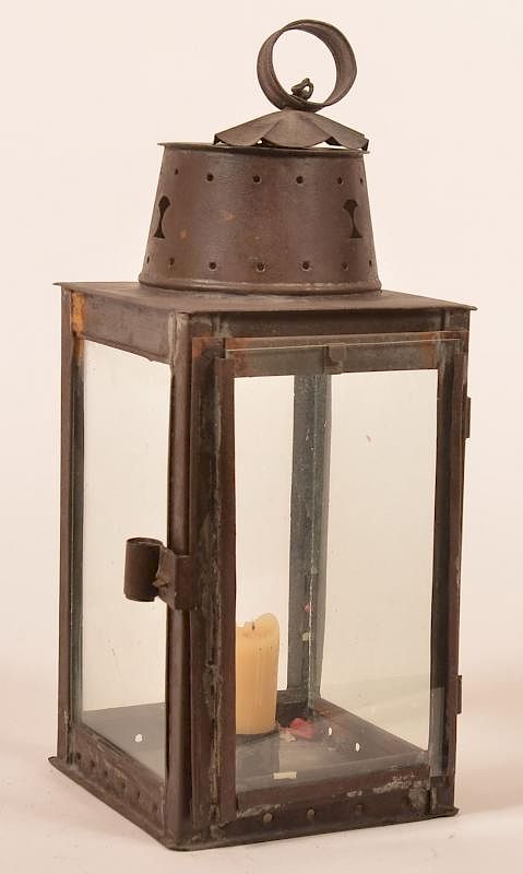 Appraisal: th Century Tin Candle Lantern th Century Tin Candle Lantern