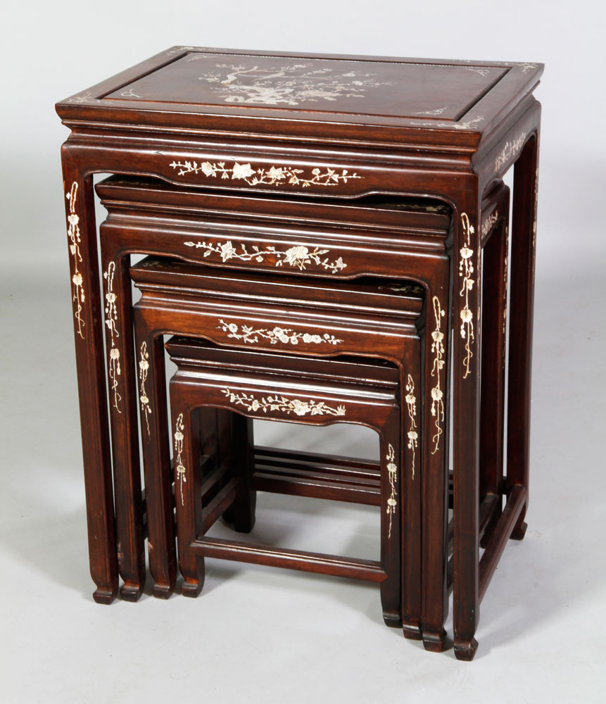 Appraisal: - Chinese Nesting Tables Four nesting tables China th century