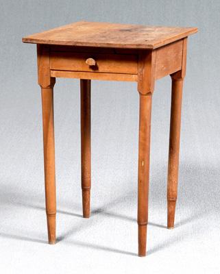 Appraisal: Shaker cherry one-drawer stand poplar secondary dovetailed drawer turned legs