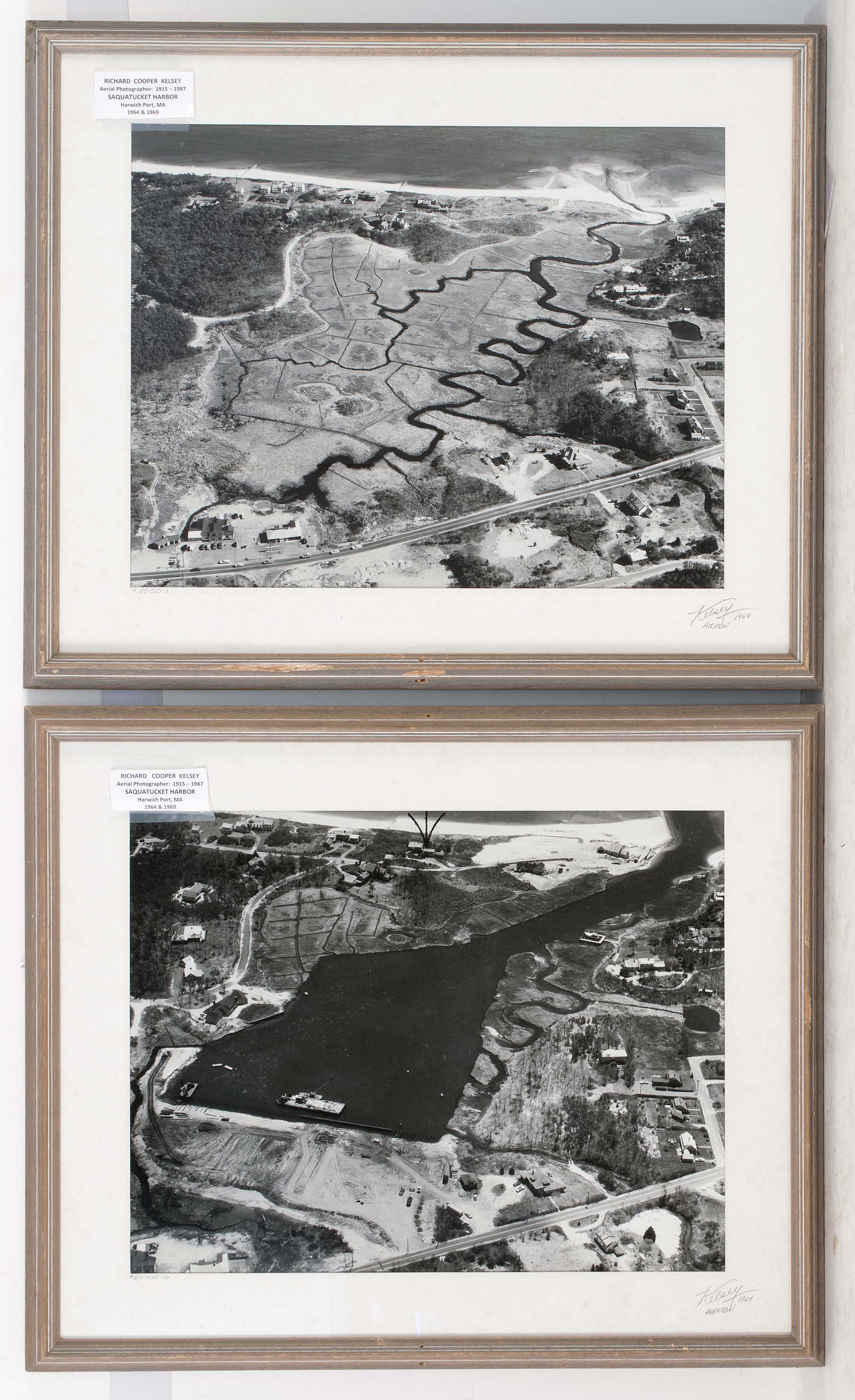 Appraisal: PAIR OF FRAMED PHOTOGRAPHS OF SAQUATUCKET HARBOR HARWICH By Richard