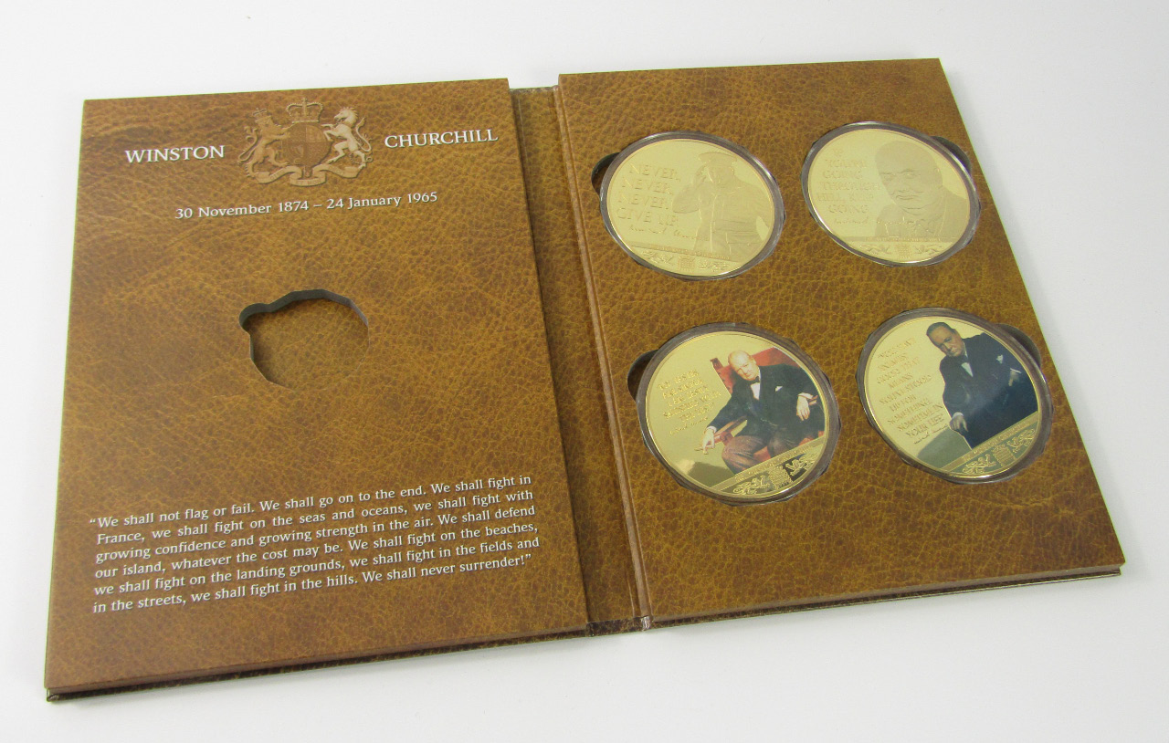 Appraisal: Four commemorative coins for Winston Churchill Our Great Prime Minister