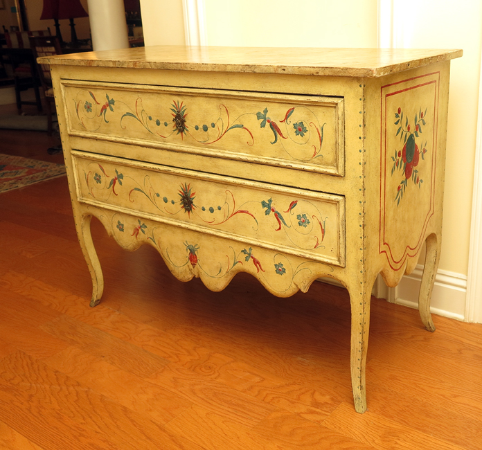 Appraisal: PAINT DECORATED FAUX FINISH DRAWER CHEST Paint decorated all over