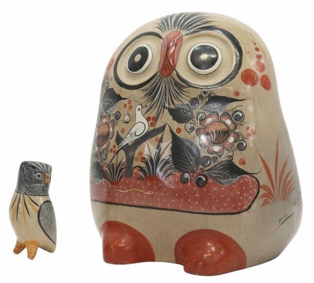 Appraisal: lot of Tonala folk art pottery owl figures Mexico th