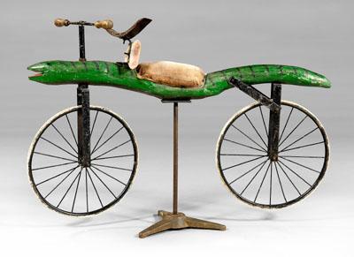 Appraisal: Downhill racer bicycle folk art bicycle in the form of