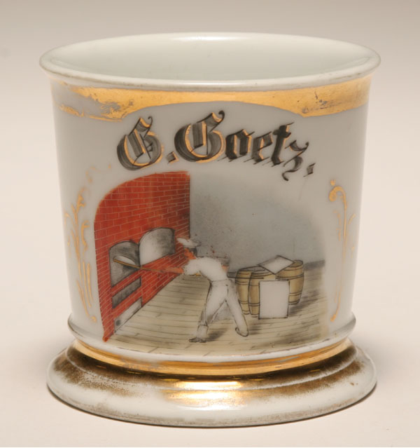 Appraisal: Occupational shaving mug Baker Gilt trim CFHGDM Good condition minor