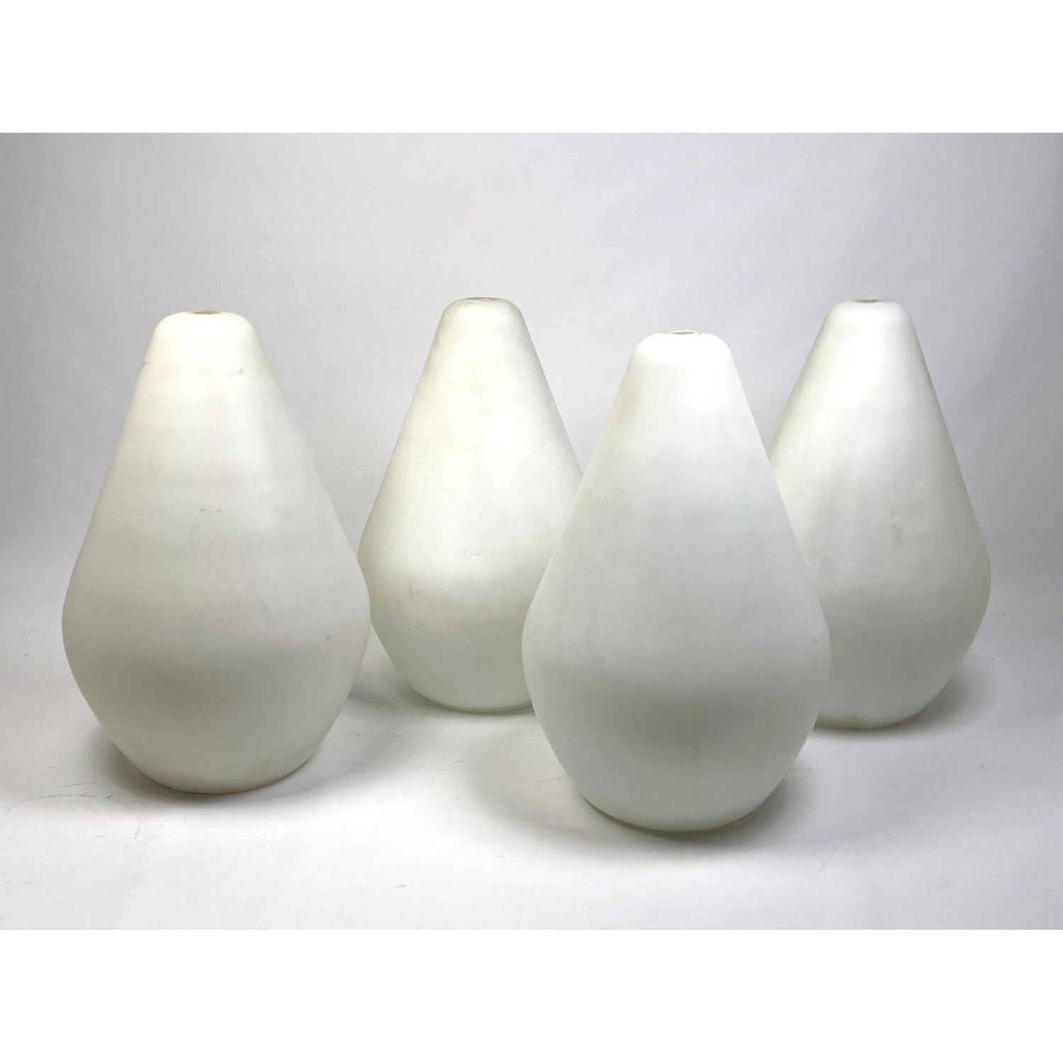 Appraisal: Set Frosted White Glass Shades Balluster form Lighting SHADES ONLY