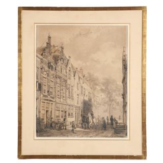 Appraisal: Cornelis Springer drawing Cornelis Springer drawing Cornelis Springer Dutch -