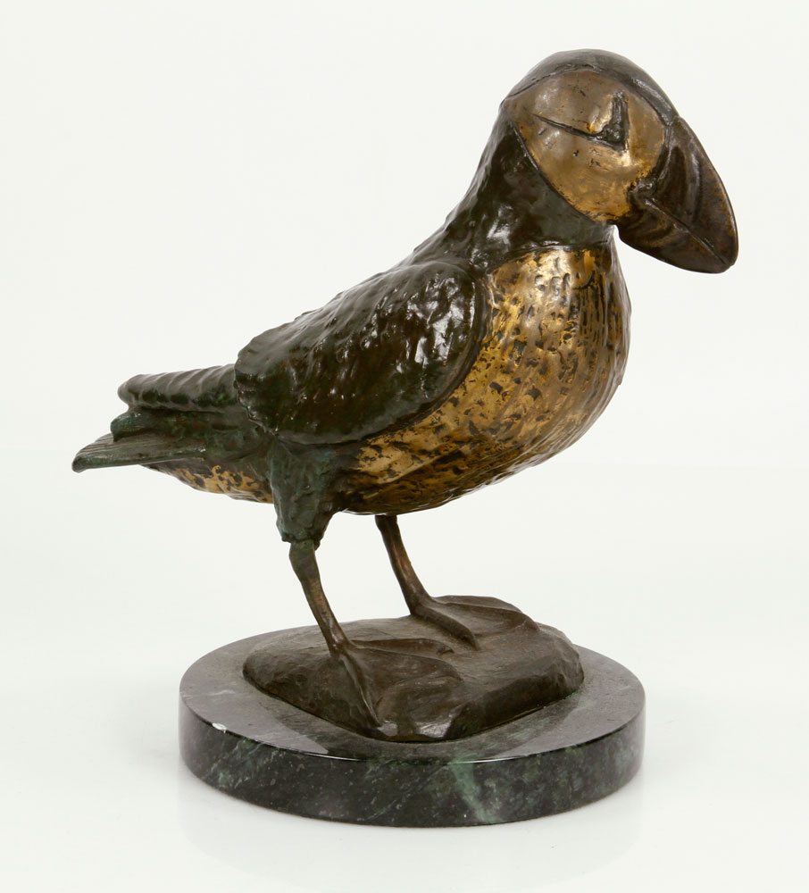 Appraisal: - Statue of a Puffin Bronze Whimsically cast and patinated