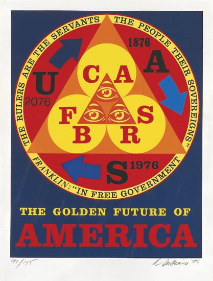 Appraisal: ROBERT INDIANA The Golden Future of America Color screenprint on