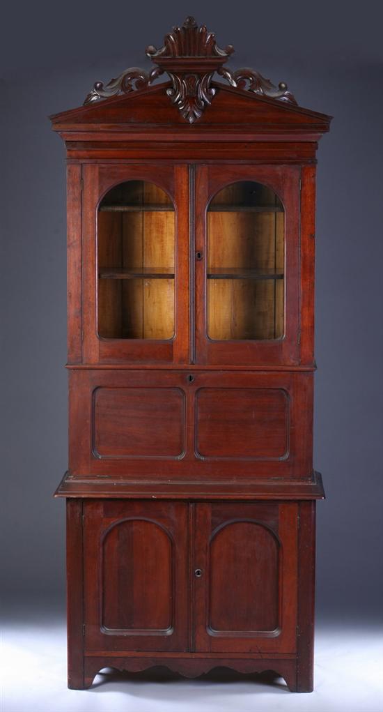 Appraisal: RENAISSANCE REVIVAL WALNUT FALL-FRONT SECRETARY th century in two parts