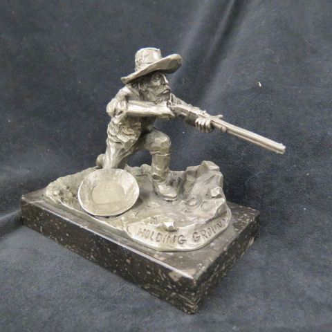 Appraisal: Chilmark Pewter Figurine Holding Ground gold miner with rifle by