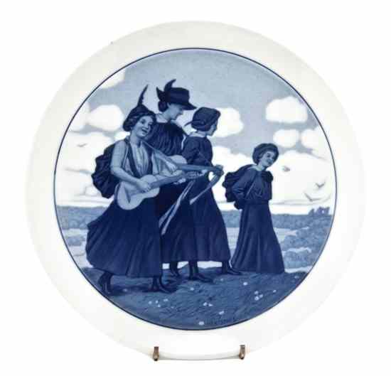 Appraisal: A Meissen Porcelain Plate Hentschl decorated with a scene of