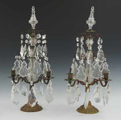 Appraisal: A Pair of French Maria Theresia Style Crystal and Gilt