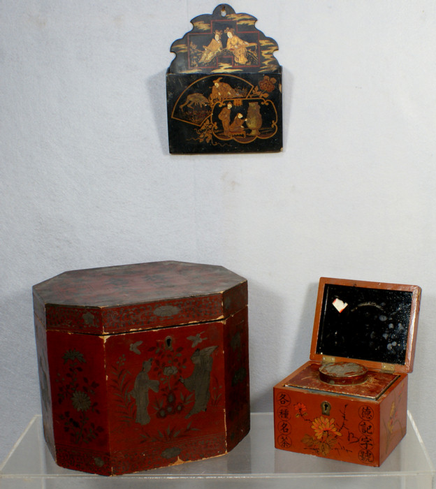 Appraisal: Lot of pieces to include a Japanese black lacquer letter