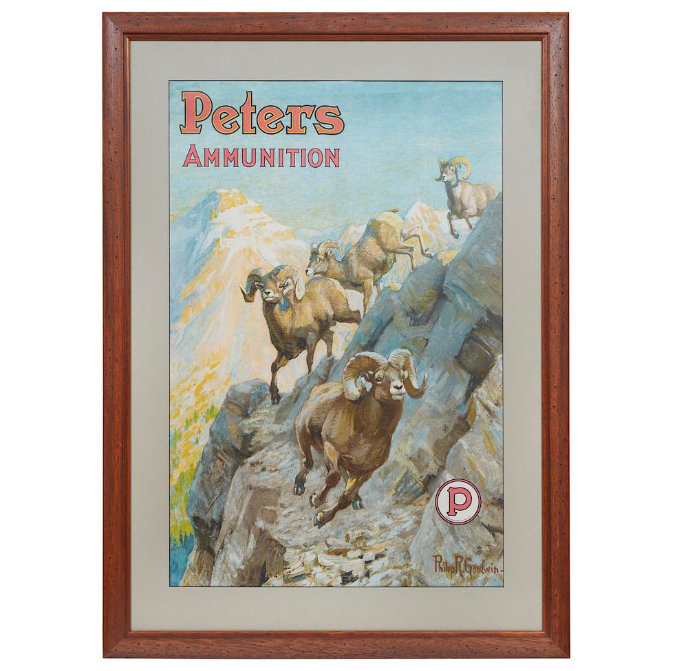 Appraisal: Peters Ammunition Advertising Poster Framed advertising poster for Peters Ammunition