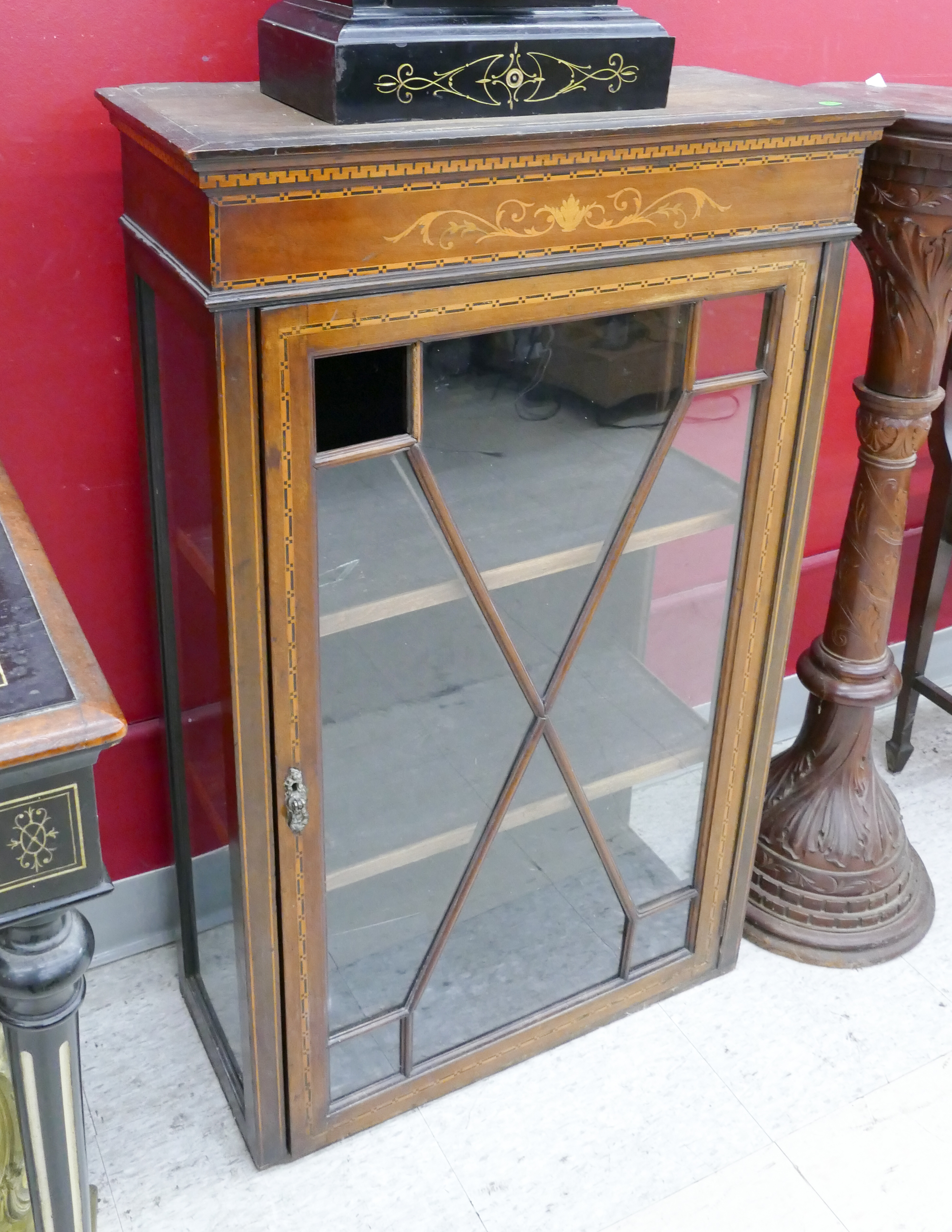 Appraisal: Antique Inlaid Chippendale Style Cabinet Top- x x ''- some