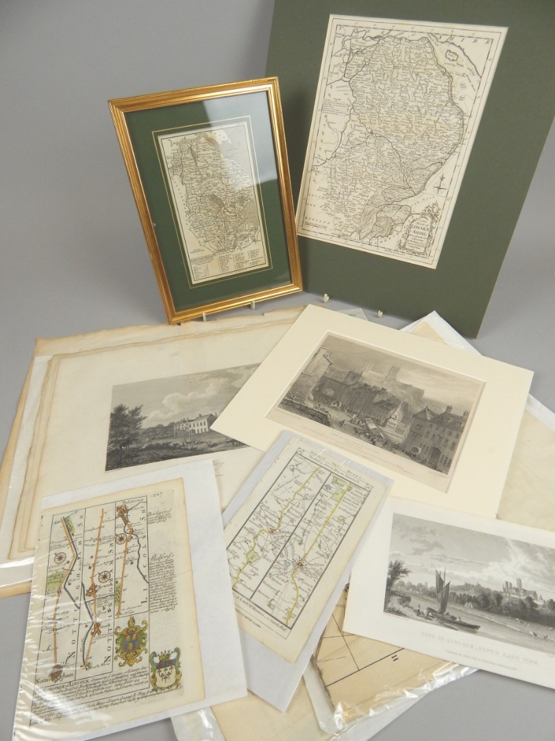 Appraisal: A collection of antiquarian engravings bindings and maps relating to