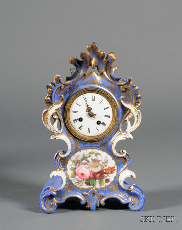 Appraisal: Paris Porcelain Rococo Revival Mantel Clock late th century bright