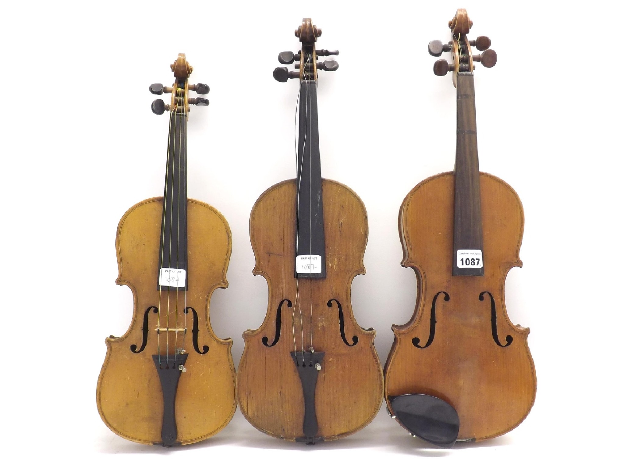 Appraisal: Early th century seven-eighth size violin cm also two old