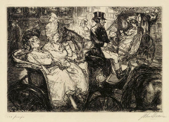 Appraisal: JOHN SLOAN Fifth Avenue Critics Etching x mm x inches