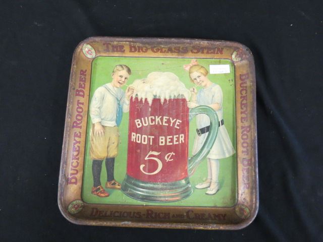 Appraisal: Buckeye Root Beer Advertising Tray The Big Glass Stein square